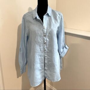 Tianello Linen Button Down‎ Shirt Size Small Linen